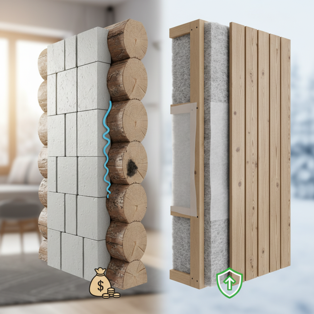 Medinio namo šiltinimas: klaidos, kurios brangiai kainuoja