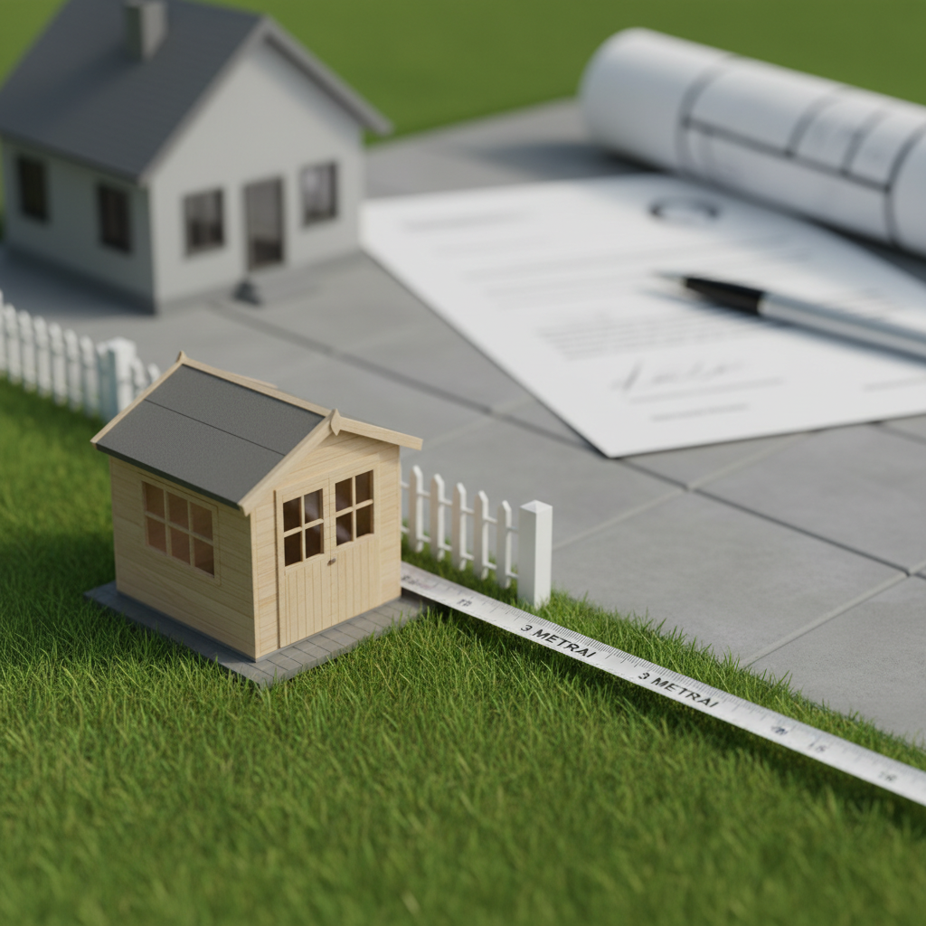 Sandėliukas sklype: kokių atstumų privalote laikytis?