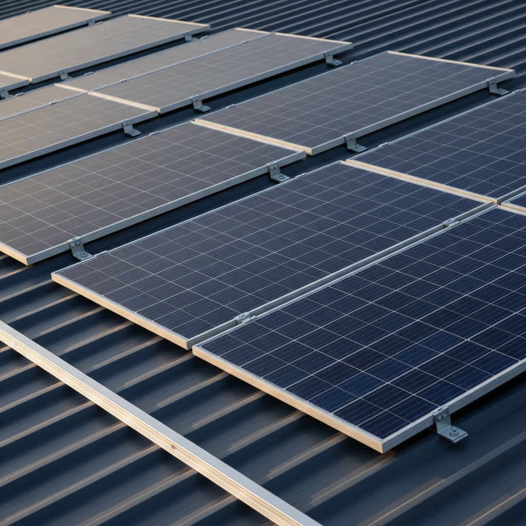 Saulės elektrinė ant skardinio stogo: ką būtina žinoti